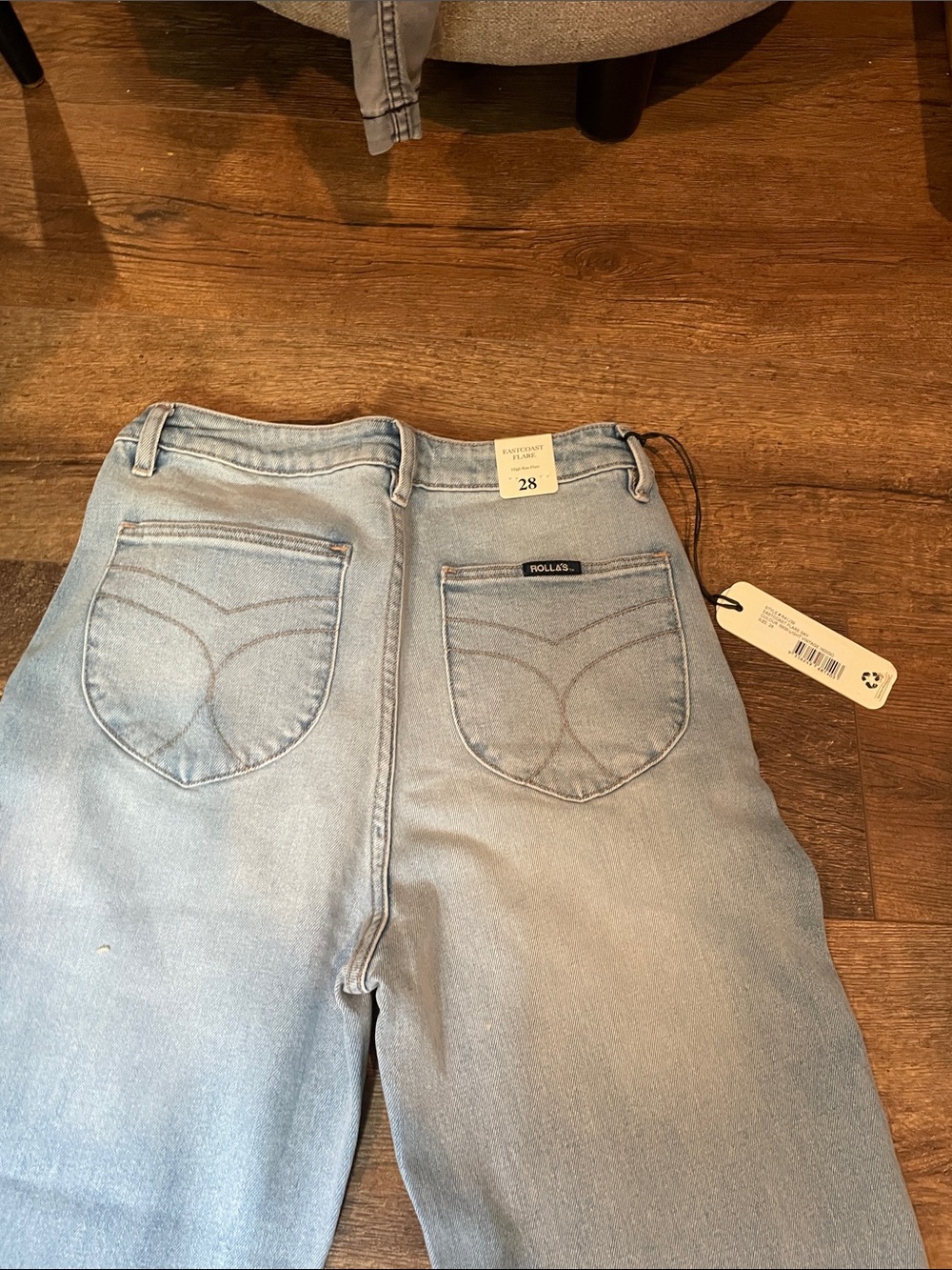 ROLLA'S Light Blue Flare Jeans - Picture 7 of 8